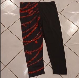 4/$60 New Black & Red Chain Print Leggings - Size 3XL (US18)